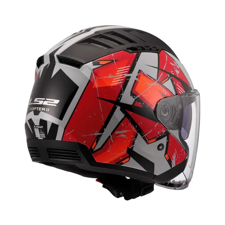 HELMET LS2 OF600 COPTER KANJI GREY RED