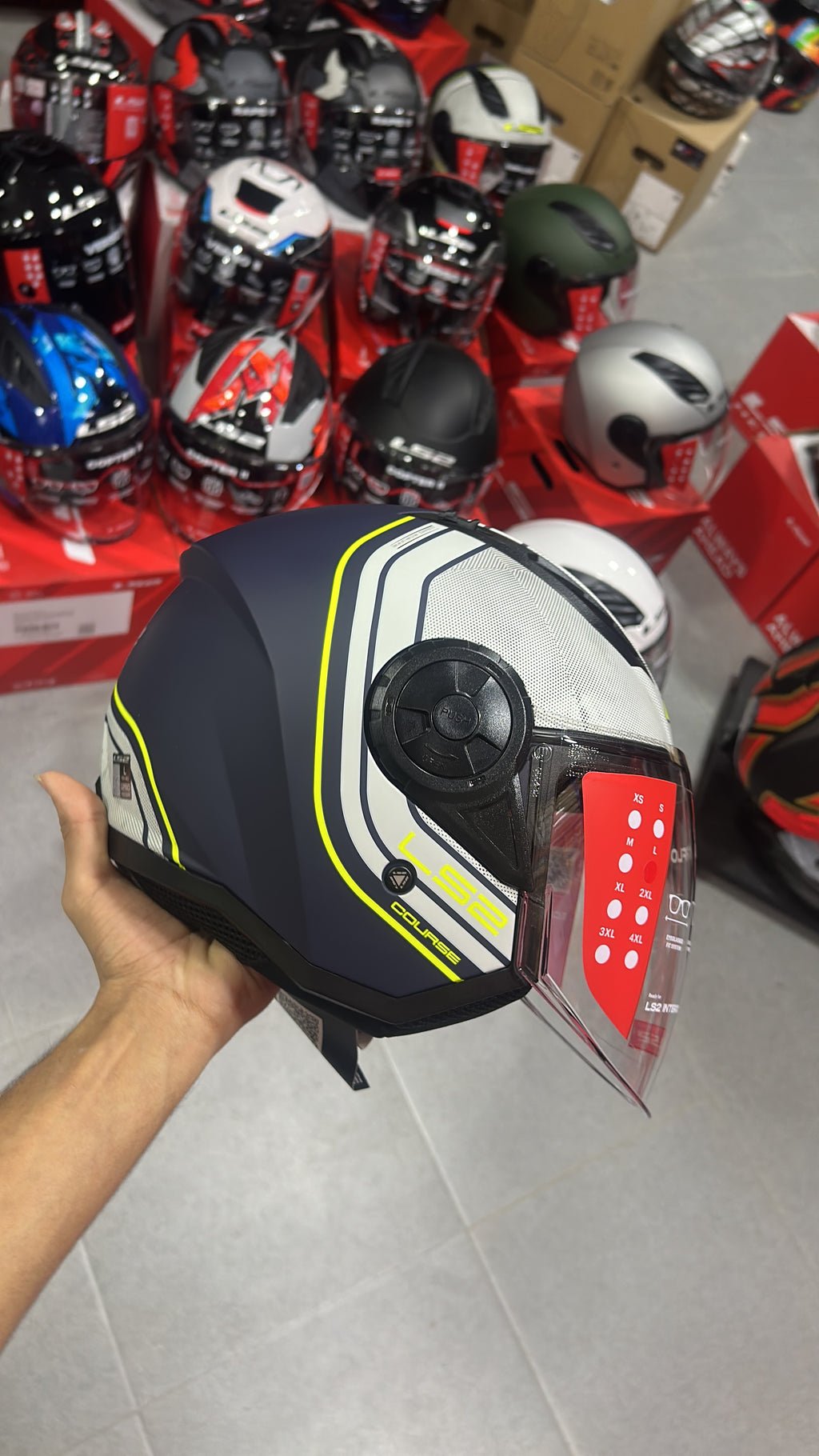 HELMET LS2 OF616 AIRFLOW COURSE MATT BLUE WHITE
