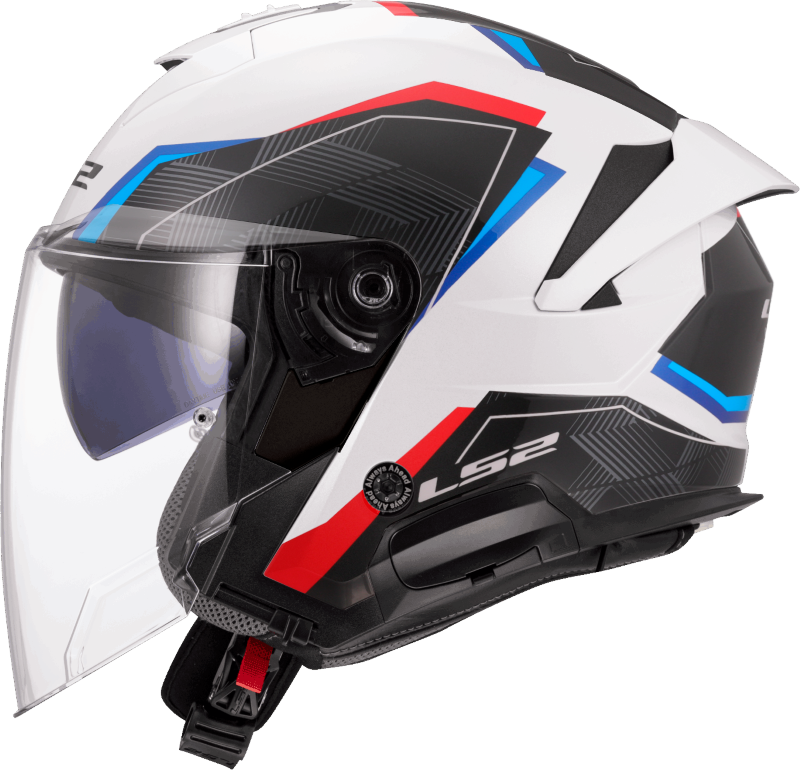 HELMET LS2 OF618 VERSO II AIR WHITE BLUE RED