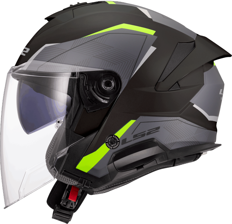 HELMET LS2 OF618 VERSO II AIR BLACK H-V YELLOW