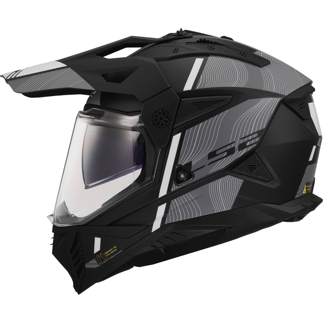 HELMET ‏LS2 MX702 PIONEER II HILL BLACK WHITE