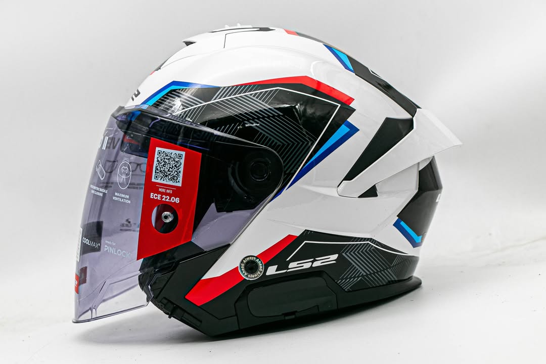 HELMET LS2 OF618 VERSO II AIR WHITE BLUE RED