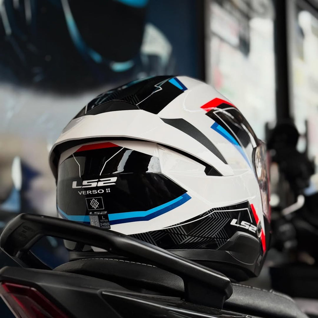 HELMET LS2 OF618 VERSO II AIR WHITE BLUE RED