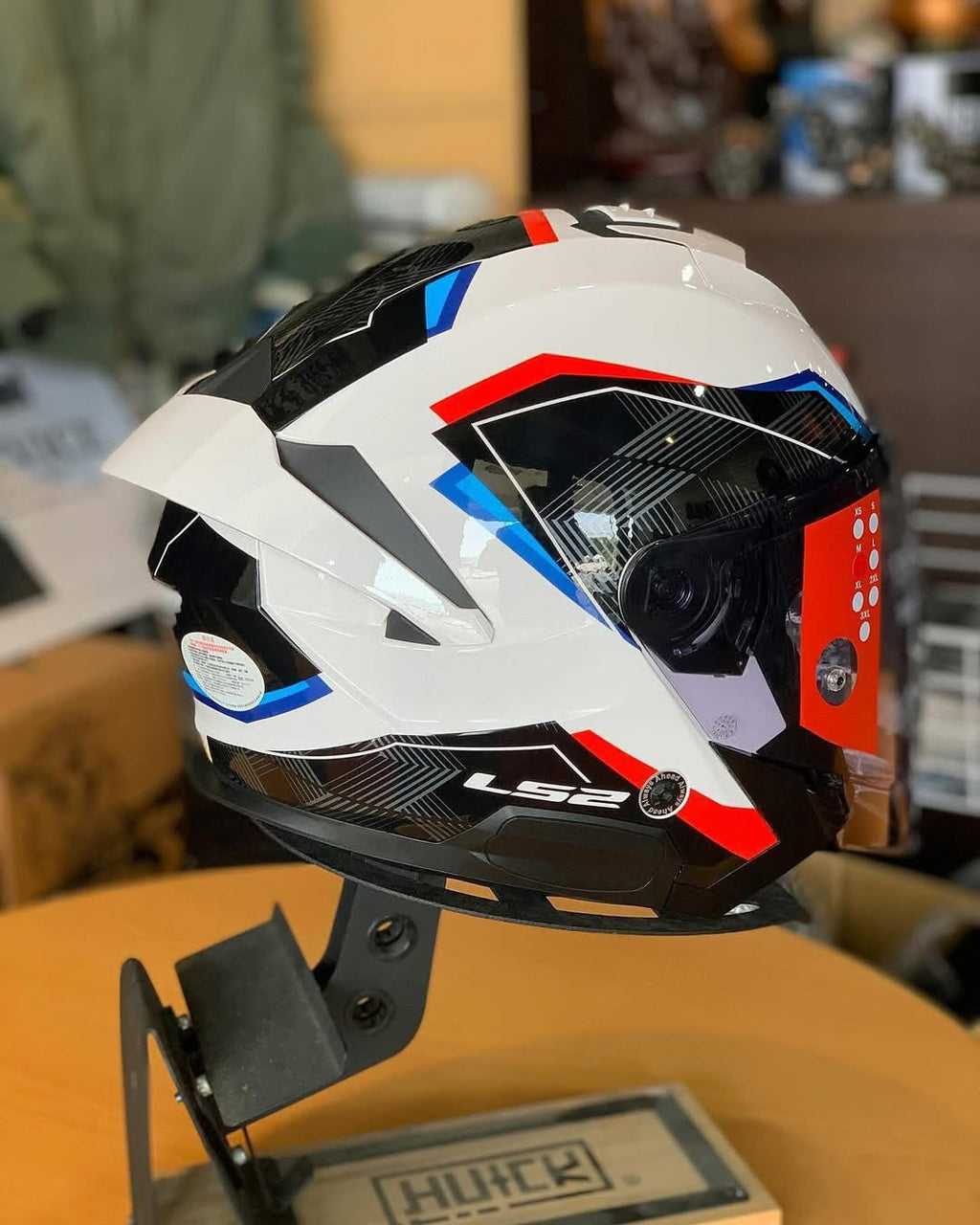 HELMET LS2 OF618 VERSO II AIR WHITE BLUE RED