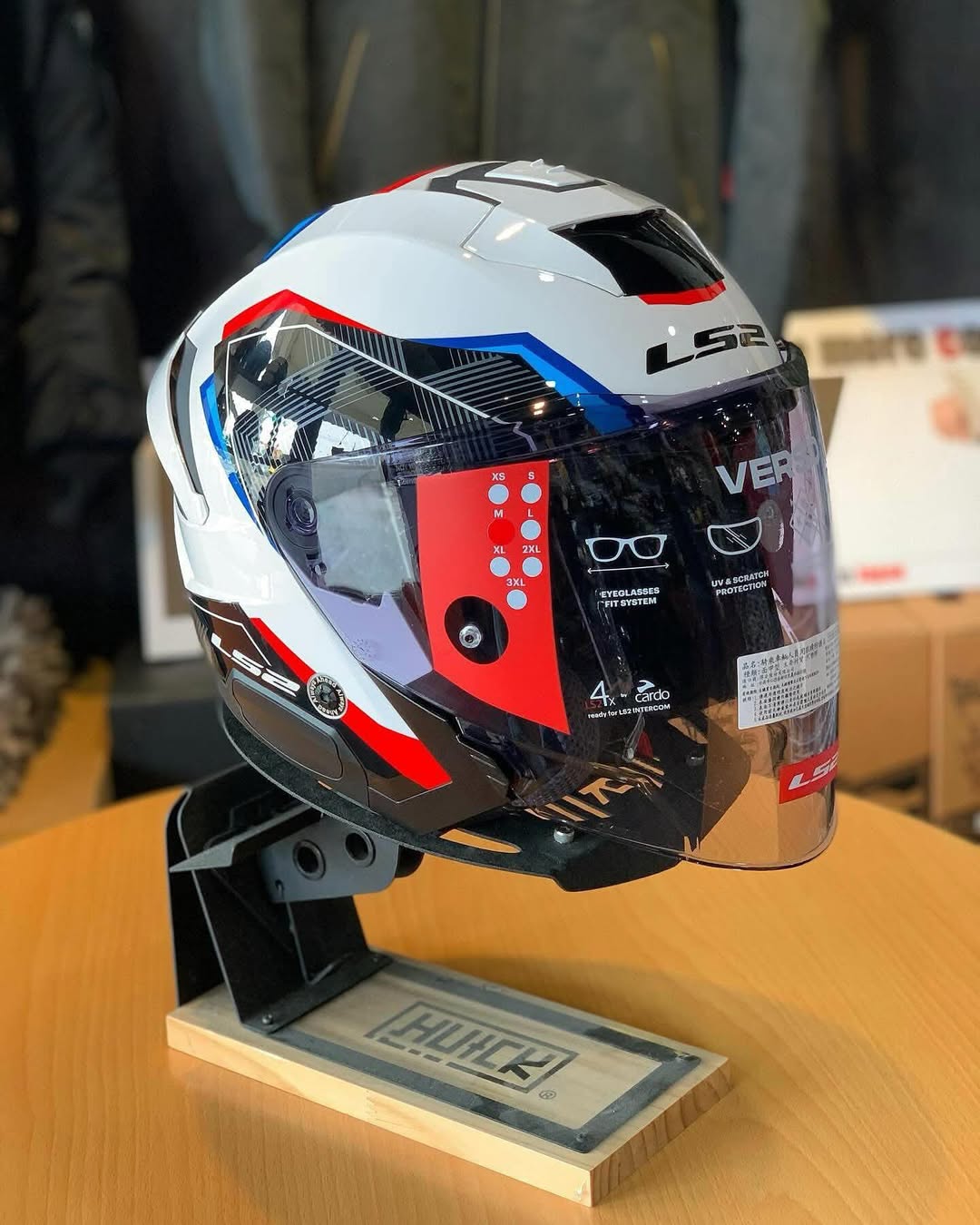 HELMET LS2 OF618 VERSO II AIR WHITE BLUE RED