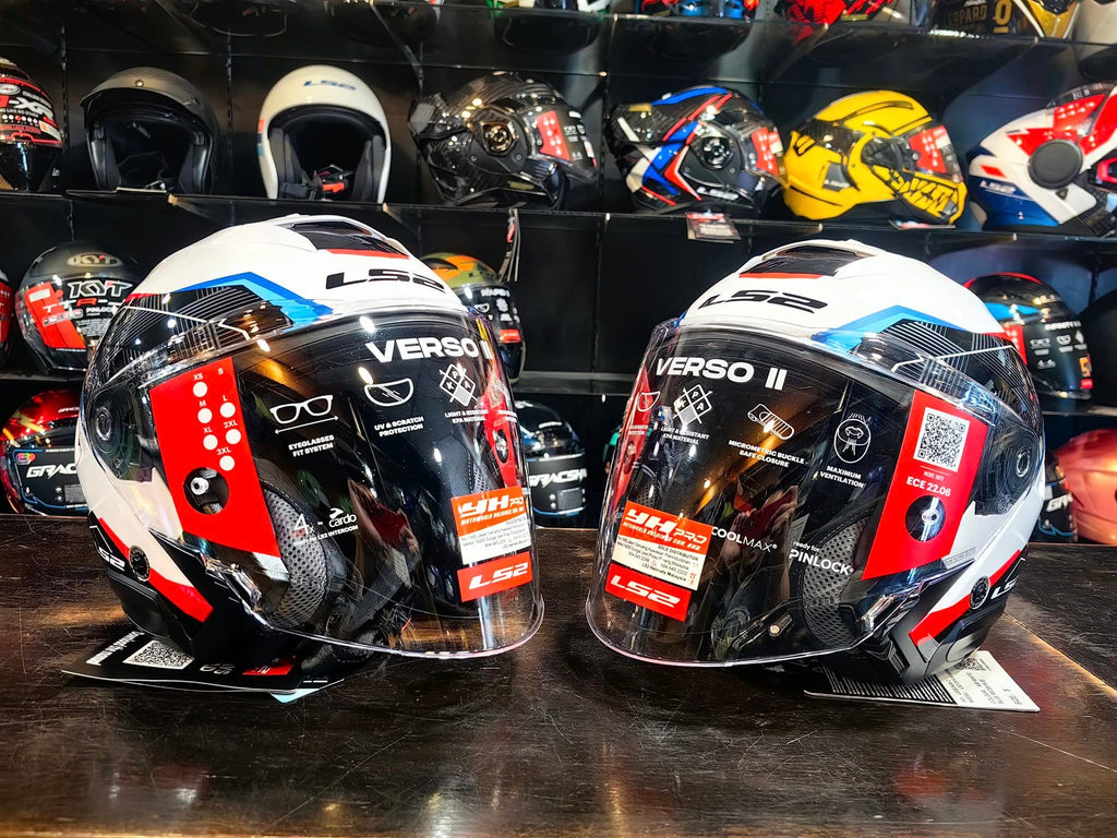 HELMET LS2 OF618 VERSO II AIR WHITE BLUE RED