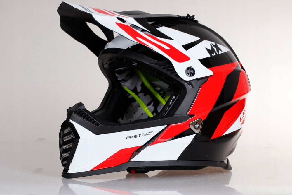 HELMET LS2 MX437 FAST EVO WHITE RED