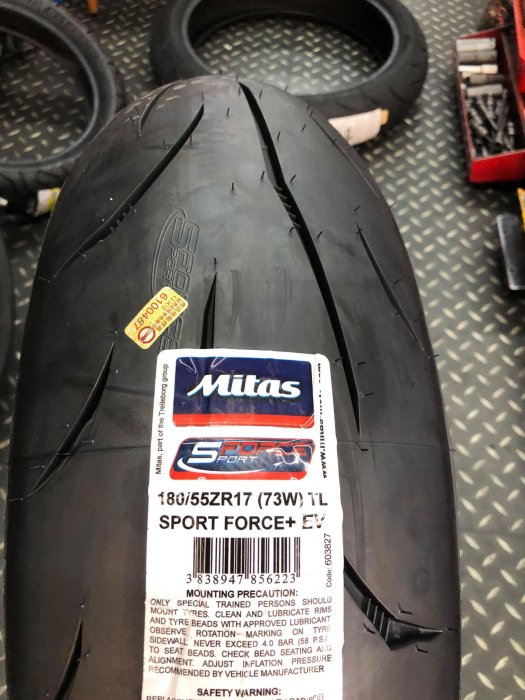 MITAS SPORT FORCE+ EV 180/55ZR17 73W (Rear Motorcycle Tire)