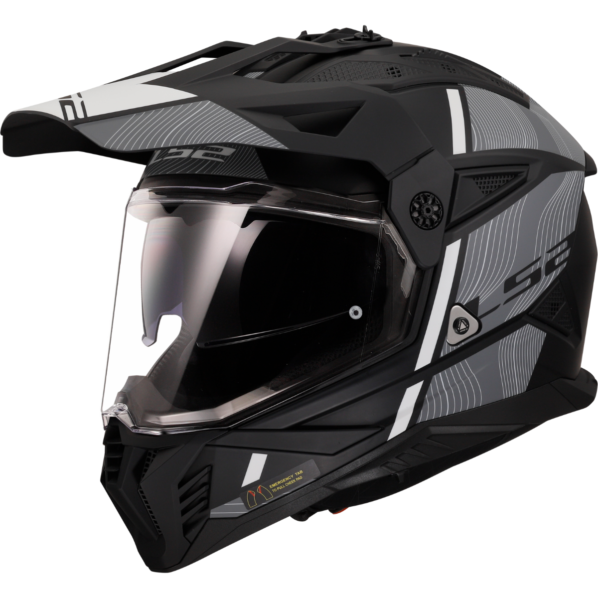 HELMET ‏LS2 MX702 PIONEER II HILL BLACK WHITE