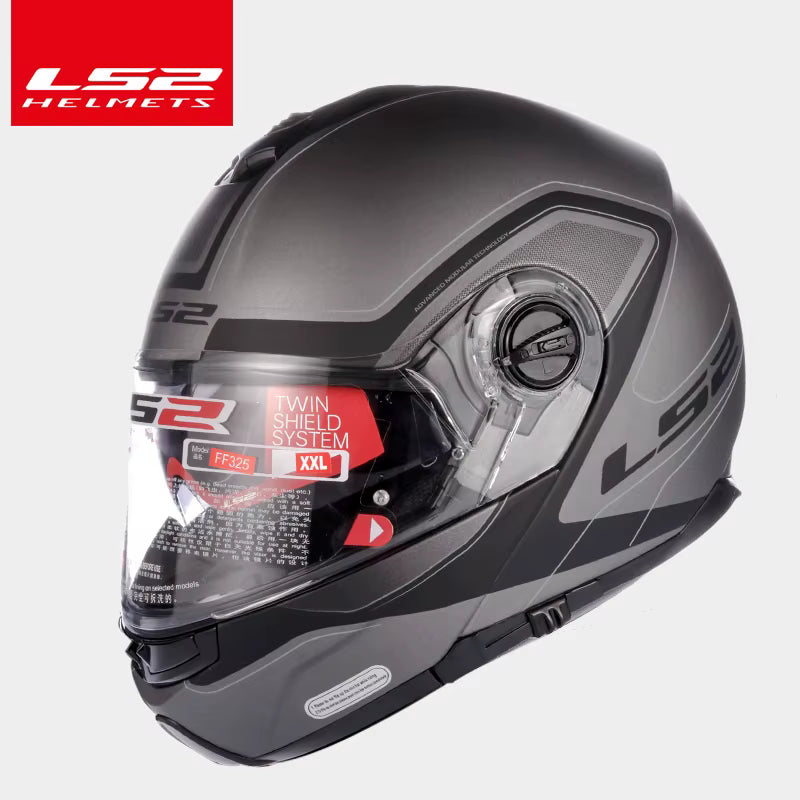 HELMET ‏LS2 FF325 STROBE II BLACK TITANIUM