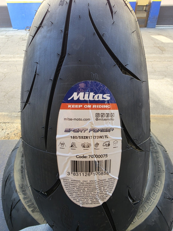 MITAS SPORT FORCE+ 180/55ZR17 73W (Rear Motorcycle Tire)