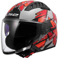 HELMET LS2 OF600 COPTER KANJI GREY RED