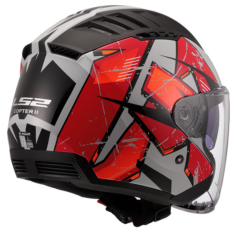 HELMET LS2 OF600 COPTER KANJI GREY RED