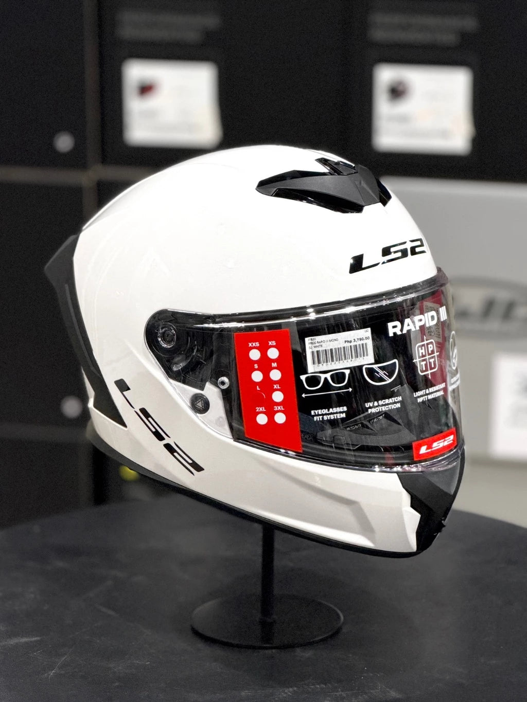 HELMET ‏LS2 FF820 RAPID III GLOSS WHITE