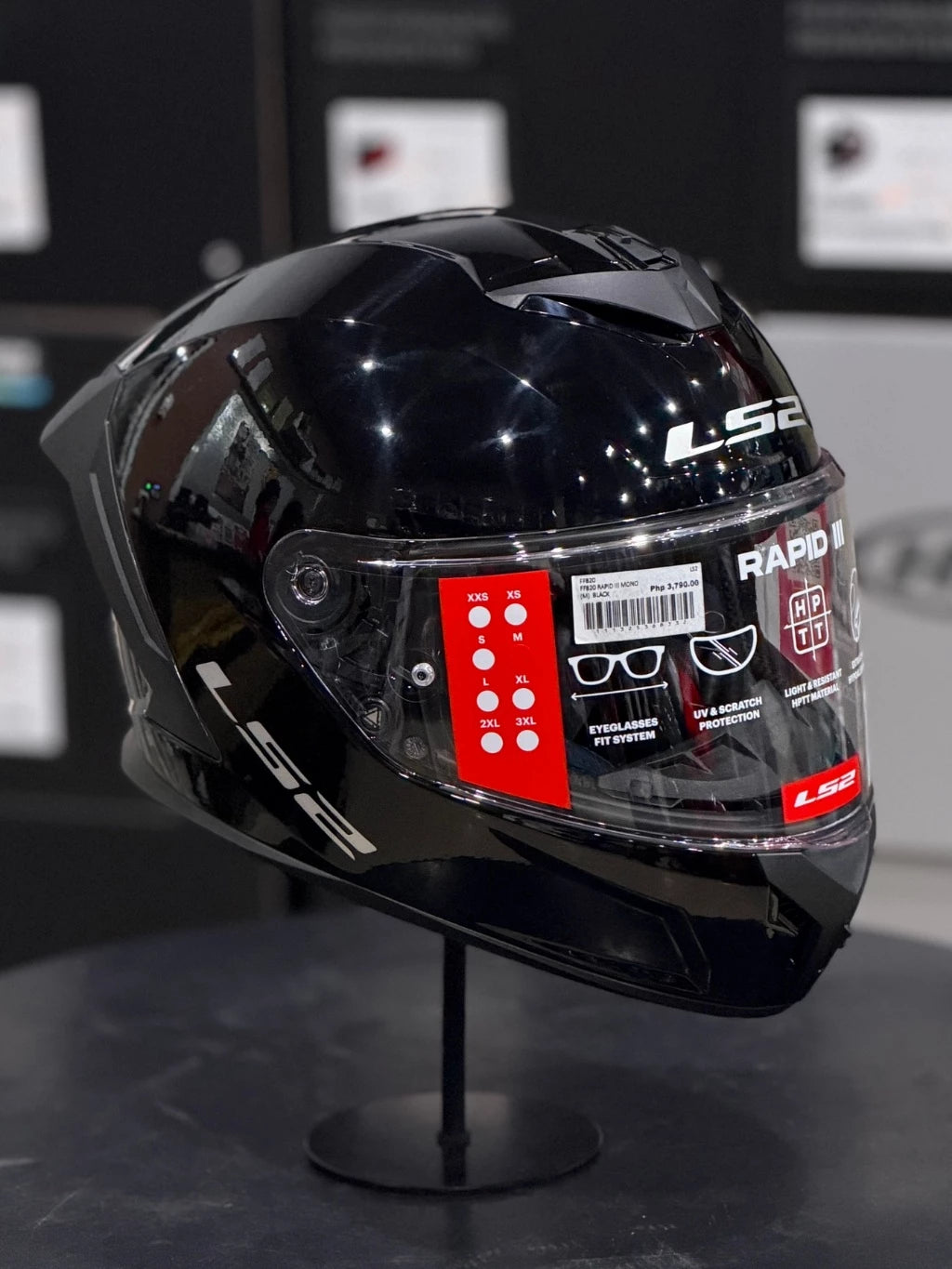 HELMET ‏LS2 FF820 RAPID III GLOSS BLACK