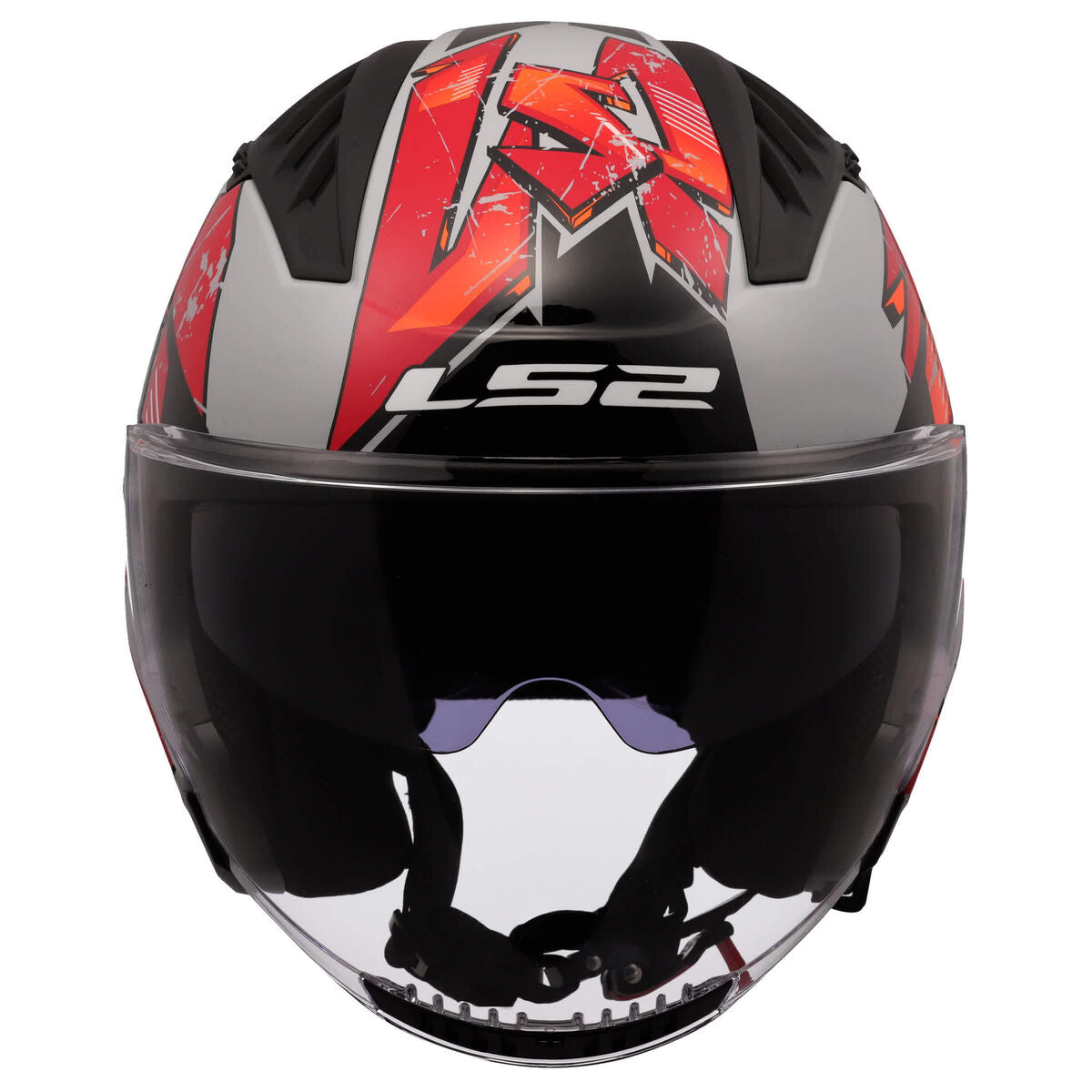 HELMET LS2 OF600 COPTER KANJI GREY RED